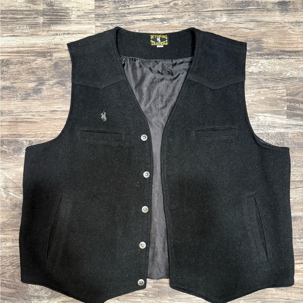 Wyoming Traders Black Wool Vest